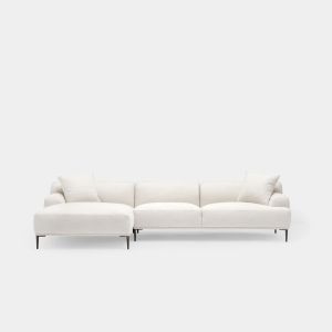 Cozylant Crystal Extended L Shape Fabric Sofa / 4 Seater Cornor Sofa for Living Room / Grey White Blue/ Modern Minimalist Nordic / Corner Sofa Set
