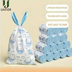 UNTIOR Drawstring Garbage Bags Large Capacity Disposable Trash Bags for Household Kitchen Dormitory Thickened Garbage Pouches