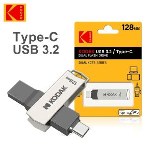 Kodak | Original KODAK USB 3.2 Flash Drive128GB  64GB 256GB Double Nip Type-C Pendrive High Speed Metal Stick For Phone & Computer
