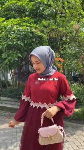 Gamis Wanita Terbaru 2024: Olivia Dress Bahan Brukat Mix Furing