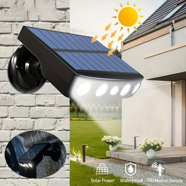 Aegis 20 LED Solar Powered PIR Motion Sensor Wall Light – Waterproof For Outdoor Garden, Low Voltage