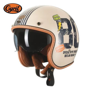 Cyril | Retro 3/4 Open-Face Motorcycle Helmet Men Women Lightweight Vintage Jet Helmets for Moto and Electric Scooter Urban Rider