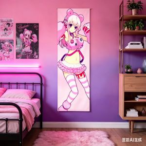 Millennium Cute Super Sonico Tapestry Anime Girl Vertical Wall Hanging 2D Girl Home Decor for Entryways and Bedrooms