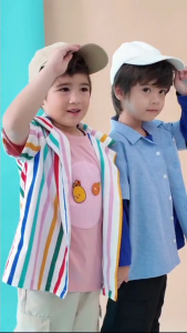 Good Mood by bsc หมวกแก๊ปปักโลโก้ GOOD MOOD ด้านข้าง สีเขียว สำหรับเด็กอายุ 3-8 ปี ผ้าทวิล