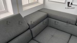 DL Home Concept L Shape/Corner Sofa Adjust Arm Rest and Headrest