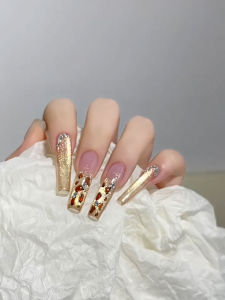 เล็บประดับเล็บยาวแบบมีสายตาแมวลายเสือดาวแบบมีแหล่งกำเนิดจากจีนแผ่นเสริมเล็บทำมือสุดฮอตสำหรับผิวทุกประเภท