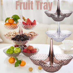 Fruit Snacks Candy Tray Transparent Multi-Layered Holder Home Table Party Decor Trays