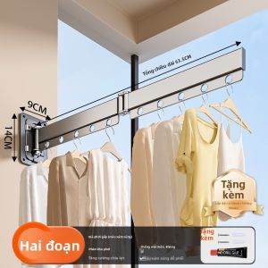Thanh Phơi Quần Áo Tiết Kiệm Không Gian Treo Tường Ẩn
