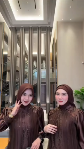 New Leya maxi Kombinasi Brukat Mix Tille puring Coklat Mahogany LD 115 Bahan Velvet Premium Gaun wanita Pesta Kondangan Mewah Elegant Bahan adem Trend Masakini Size M L XL XXL