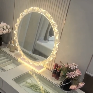LED Beauty Makeup Mirror - Smart Touch Switch - Adjustable Angle - Three Color Lights