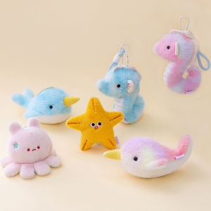 Cute Cartoon Ocean Series Small Pendant Plush Toy Little Whale Doll School Bag Pendant Doll Childrens Gift 13CM