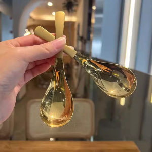 E.B.【Ready in Stock】 Stainless Steel Spoon Dessert Spoon Silver Gold Color Spoon