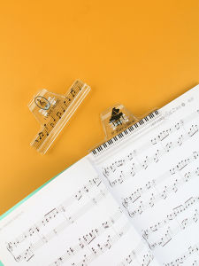 Transparent Plastic Music Sheet Clip Creative Piano Notes High Aesthetic Value Music Document Folder Organizer Office School Supplies