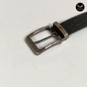 [VALQO] Ikat Pinggang TUSO BY Hitam Sabuk kulit sapi Motif Buaya Pria Tusuk Lubang Big Size Pinggang 43 - 48