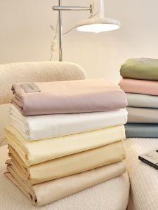 Can Be Customized to Make 100 Xinjiang Long-Staple Cotton Bed Sheet One-Piece All Cotton Pure Cotton Fitted Sheet Duvet Cover Soft and Simple Pure Color