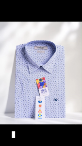 Áo sơ mi Việt Tiến tay ngắn VẢI HOA HỒNG