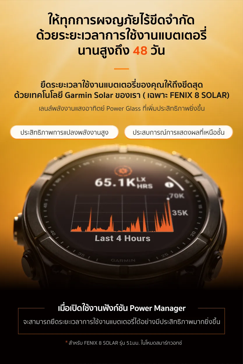 Garmin Fenix 8 Series นาฬิกา ประกันศูนย์ไทย 2 ปี