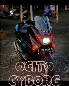 Windshield Visor Nmax Old 2015-2019 Model Ocito Cyborg Bening dan Riben