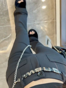 High Waist Bell Bottom Pants Womens Slimming Straight Leg Casual Trousers Black High End Fashion Spring Autumn