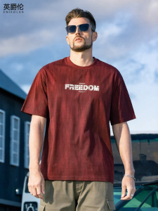 Enjeolon | Vintage Tie-dye Short Sleeve T-Shirt Summer New Trendy Letter Print