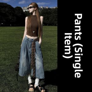 PEIZIXUAN | Unique Beautiful American Style Tank Top Jeans Set Summer