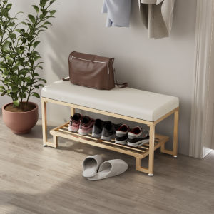 MAIYUQI | Iron Art Shoe Changing Bench With Storage