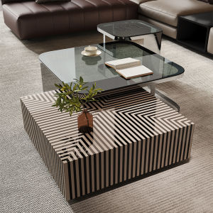 Italian Luxury Minimalist Glass Coffee Table Modern Simple Large Flat Layer Living Room High End Elegant New 2024 Designer
