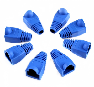 50pcs Modular RJ45 Cat6 Cat5 Network Cable Connector Plug Boot Strain Cover Caps (Blue)