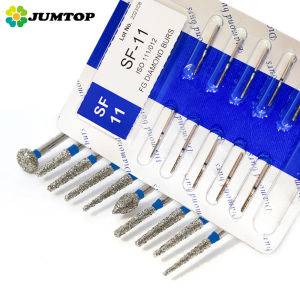 10 Chiếc Nha Khoa Mũi Khoan Kim Cương FG 1.6 Mm Tốc Độ Cao Tay Khoan Đánh Bóng Làm Mịn Răng Nha Khoa Chất Liệu Kim Loại