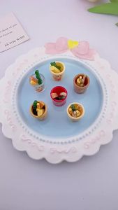 10PCS Mixed Oden Play Food Resin Charms Clear Red Beige Brown Mushroom Seaweed Fish Cake Corn Tofu DIY Cream Craft Supplies