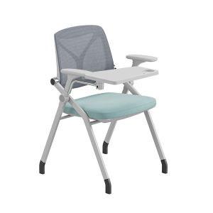 Foldable Training Table and Chair Integrated with Table Board Conference Chair Student Training Chair Plaid Long-Sitting Press Chair