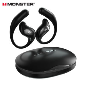 Monster | Monster Open Ear Earbuds Wireless Bluetooth 6.0 Headphones Earchip ENC Noise Cancelling Gaming Sport Headset for Workout Running