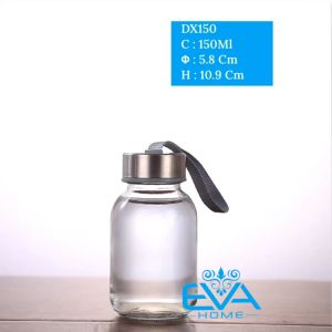 Bình Đựng Nước Thủy Tinh Có Dây Xách Tiện Lợi Nhiều Màu 150Ml DX150