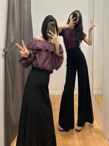 Retro Wide Leg Denim Jeans Womens High Waist Drapey Slimming Floor Length Pants Spring Autumn Korean Style Casual Jeans