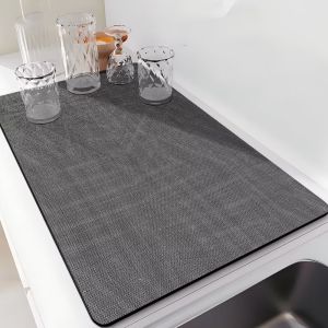 Kitchen Countertop Drain Pad Diatomaceous Earth Absorbent Tableware Bowls Plates Meal Mats Stove Sink Tabletop Waterproof Pads