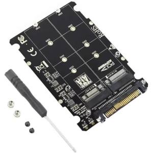 2-in-1 M.2 NVMe SATA SSD to U.2 SFF-8639 Adapter Converter PCIe M.2 Key M/B to U.2 Card for Desktop Computer SSD Expansion