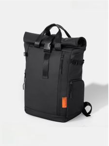 CEMO KCNOE Mens Outdoor Travel Backpack Rolling Mouth Commuter Laptop Bag British Style Dual-Shoulder Bag for Hiking And Fitness