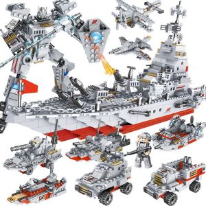 1000Pcs Aircraft Carrier Building Blocks Warship Battleship Navy Military Assembled Building Blocks