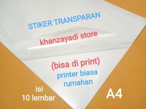 stiker transparan bening stikers transparant bening A4 (glossy) bisa di print