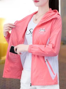 TUCANO Light Ice Silk Womens Summer New Breathable Outdoor UV Protection Clothing Ultra-Lightweight Windproof Hooded Jacket