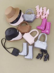 8pcs Fashion Doll Accessory Set for 1/6 Scale Dolls - Includes Princess Hats Handbags & Boots - Perfect Christmas Gift