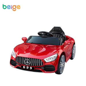 Beige Electric Car For Kids Ride On Rechargeable Car For Kids 1-6 years Four-wheel Vehicle Remote Control KidsMusic Light