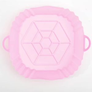 1PC Silicone Nồi Chiên Không Dầu Air Fryer Lót Khay Vuông Có Thể Tái Sử Dụng Có Tay Cầm Chống Dính Lò Nướng Khuôn Làm Bánh Gà Pizza Bánh Mì Phụ Kiện Nhà Bếp