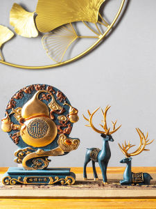 Gold Deer Artistic Craft Home Decoration TV Cabinet Wine Cabinet Ornament Entranceway Sculpture Resin Material Living Room Decor