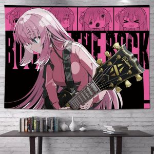 VIKAMA Lonely Rock Cute Anime Girl Tapestry Cartoon Style Wall Hanging for Living Room Bedroom Esports Room Home Decor