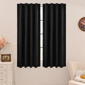 1pc Modern Style Solid 100% Blackout Curtain Curtains for Living Room Bedroom Kitchen Home Decor Velcro Window Curtains
