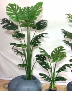【SG Evergreen】Artificial Monstera Plants Artificial Plant with Pot Fake Trees Home office Decor Fake Turtle Leaves Large Fake Potted Plants Faux Plants for Indoor Outdoor Decor
