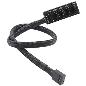 Computer Case Fan Hub 1/5 PWM Fan HUB Package Nylon Mesh 4Pin Temperature Control 1/5 40cm