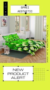 Sprei katun motif red roses aesthetic anti geser king size. LP