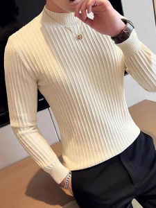 Áo Len Dệt Kim Dài Tay Cổ Cao Cho Nam Mùa Đông Phong Cách Anh Đa Năng Áo Lót Bên Trong Thời Trang Thu Đông Thường Ngày